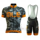ALE Cycling Jersey Bib Short 2016 Men Short Sleeve Orange and Gray