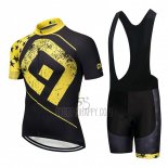 ALE Cycling Jersey Bib Short 2018 Women Short Sleeve Black and Yellow