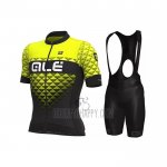 ALE Cycling Jersey Bib Short 2021 Men Short Sleeve Yellow(5)