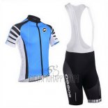 Assos Cycling Jersey Bib Short 2013 Men Short Sleeve Sky Blue and Black