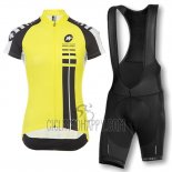 Assos Cycling Jersey Bib Short 2016 Women Short Sleeve Black and Yellow