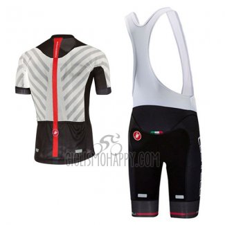 Castelli Aero Race Cycling Jersey Bib Short 2017 Men Short Sleeve White and Black