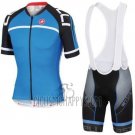 Castelli Cycling Jersey Bib Short 2016 Men Short Sleeve Black and Blue