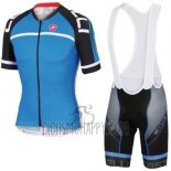 Castelli Cycling Jersey Bib Short 2016 Men Short Sleeve Black and Blue
