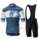 Castelli Ruota Cycling Jersey Bib Short 2019 Men Short Sleeve Blue White