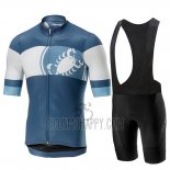 Castelli Ruota Cycling Jersey Bib Short 2019 Men Short Sleeve Blue White