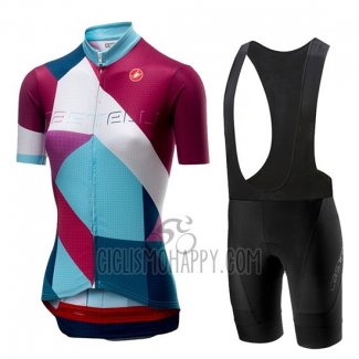 Castelli Ventata Cycling Jersey Bib Short 2019 Women Short Sleeve Red Green