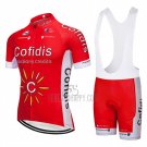 Cofidis Cycling Jersey Bib Short 2018 Short Sleeve Red and White