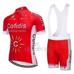 Cofidis Cycling Jersey Bib Short 2018 Short Sleeve Red and White
