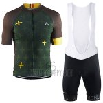 Craft Cycling Jersey Bib Short 2017 Men Short Sleeve Monuments Marron and Green
