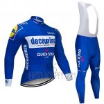 Deceuninck Quick Step Cycling Jersey Bib Tight 2019 Long Sleeve Blue White