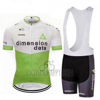 Dimension Data Cycling Jersey Bib Short 2018 Short Sleeve White and Green