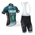 Europcar Cycling Jersey Bib Short 2013 Men Short Sleeve Black and Blue