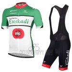 Euskadi Cycling Jersey Bib Short 2016 Men Short Sleeve Black and Green