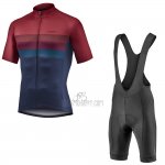 Giant Cycling Jersey Bib Short 2021 Men Short Sleeve Dark Red Blue