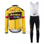 Jumbo Visma Cycling Jersey Bib Tight 2020 Long Sleeve Yellow Black