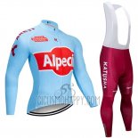 Katusha Alpecin Cycling Jersey Bib Tight 2019 Long Sleeve Blue Red