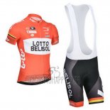 Lotto Belisol Cycling Jersey Bib Short 2014 Short Sleeve Orange