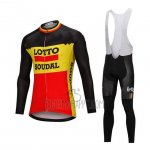 Lotto Soudal Cycling Jersey Bib Tight 2018 Long Sleeve Black and Yellow