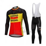 Lotto Soudal Cycling Jersey Bib Tight 2018 Long Sleeve Black and Yellow