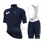 Movistar Cycling Jersey Bib Short 2022 Short Sleeve Dark Blue