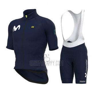 Movistar Cycling Jersey Bib Short 2022 Short Sleeve Dark Blue