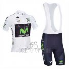 Movistar Lider Cycling Jersey Bib Short 2013 Men Short Sleeve White