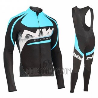 Northwave Cycling Jersey Bib Tight 2019 Men Long Sleeve Sky Blue White Black