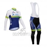 Orica GreenEDGE Cycling Jersey Bib Tight 2014 Long Sleeve White and Blue