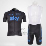 Sky Cycling Jersey Bib Short 2012 Short Sleeve Black and Blue