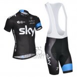 Sky Cycling Jersey Bib Short 2014 Short Sleeve Black and White
