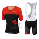 Sportful Cycling Jersey Bib Short 2017 Men Short Sleeve Red and Black