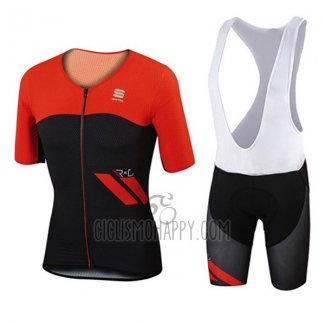 Sportful Cycling Jersey Bib Short 2017 Men Short Sleeve Red and Black