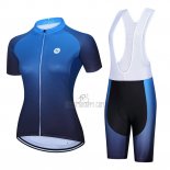 Steep Cycling Jersey Bib Short 2023 Men Short Sleeve Blue Black