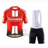 Sunweb Cycling Jersey Bib Short 2019 Short Sleeve Orange White
