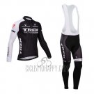Trek Factory Racing Cycling Jersey Bib Tight 2014 Long Sleeve Black and White