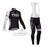 Trek Factory Racing Cycling Jersey Bib Tight 2014 Long Sleeve Black and White