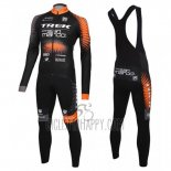 Trek Selle San Marco Cycling Jersey Bib Tight 2016 Long Sleeve Black and Orange