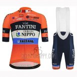 Vini Fantini Cycling Jersey Bib Short 2019 Men Short Sleeve Orange01
