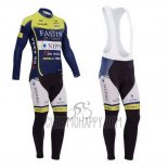 Vini Fantini Cycling Jersey Bib Tight 2014 Men Long Sleeve Green and Blue