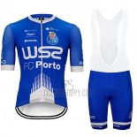 W52-fc Porto Cycling Jersey Bib Short 2020 Men Short Sleeve Blue White