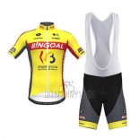 Wallonie Bruxelles Cycling Jersey Bib Short 2020 Men Short Sleeve Yellow Red