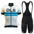 ALE Cycling Jersey Bib Short 2016 Men Short Sleeve White and Blue