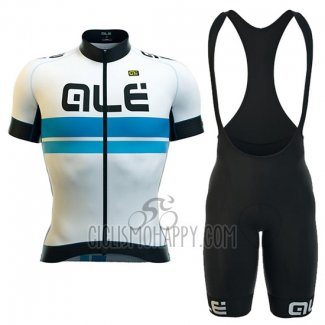 ALE Cycling Jersey Bib Short 2016 Men Short Sleeve White and Blue
