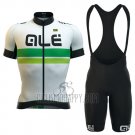 ALE Cycling Jersey Bib Short 2016 Men Short Sleeve White and Green
