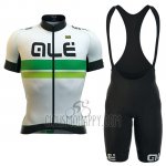 ALE Cycling Jersey Bib Short 2016 Men Short Sleeve White and Green