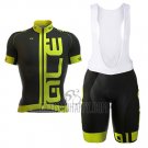 ALE Cycling Jersey Bib Short 2017 Men Short Sleeve Black and Green