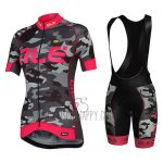ALE Cycling Jersey Bib Short 2017 Women Short Sleeve Camouflage Pink