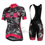 ALE Cycling Jersey Bib Short 2017 Women Short Sleeve Camouflage Pink