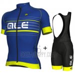ALE Cycling Jersey Bib Short 2018 Men Short Sleeve Blue and Yellow